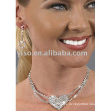 Große pflastern Herz Rhinestone Schmuck Set